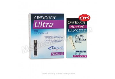 ONETOUCH ULTRASTRIPS 50's (FREE ULTRA LANCETS 25's)